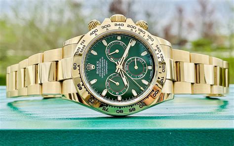 rolex gold with green face